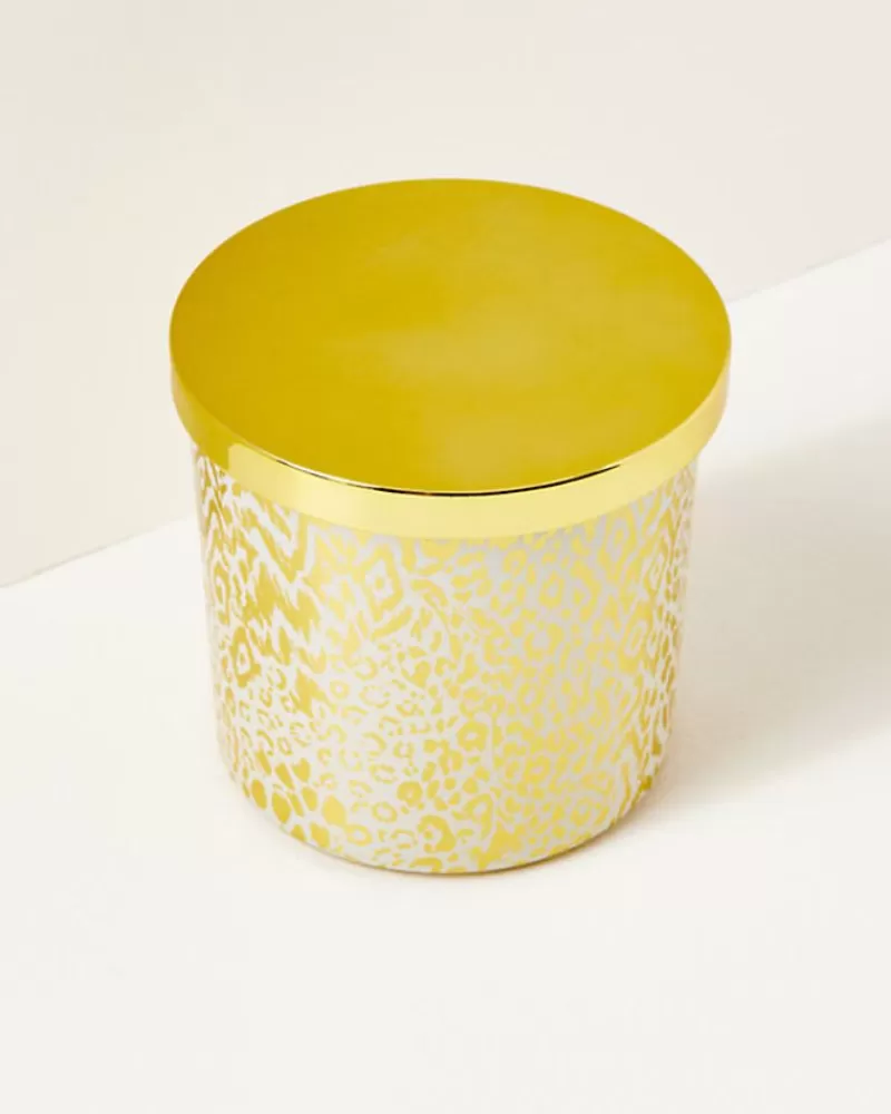 Home Decor^Lilly Pulitzer Printed Candle Gold Metallic Pattern Play