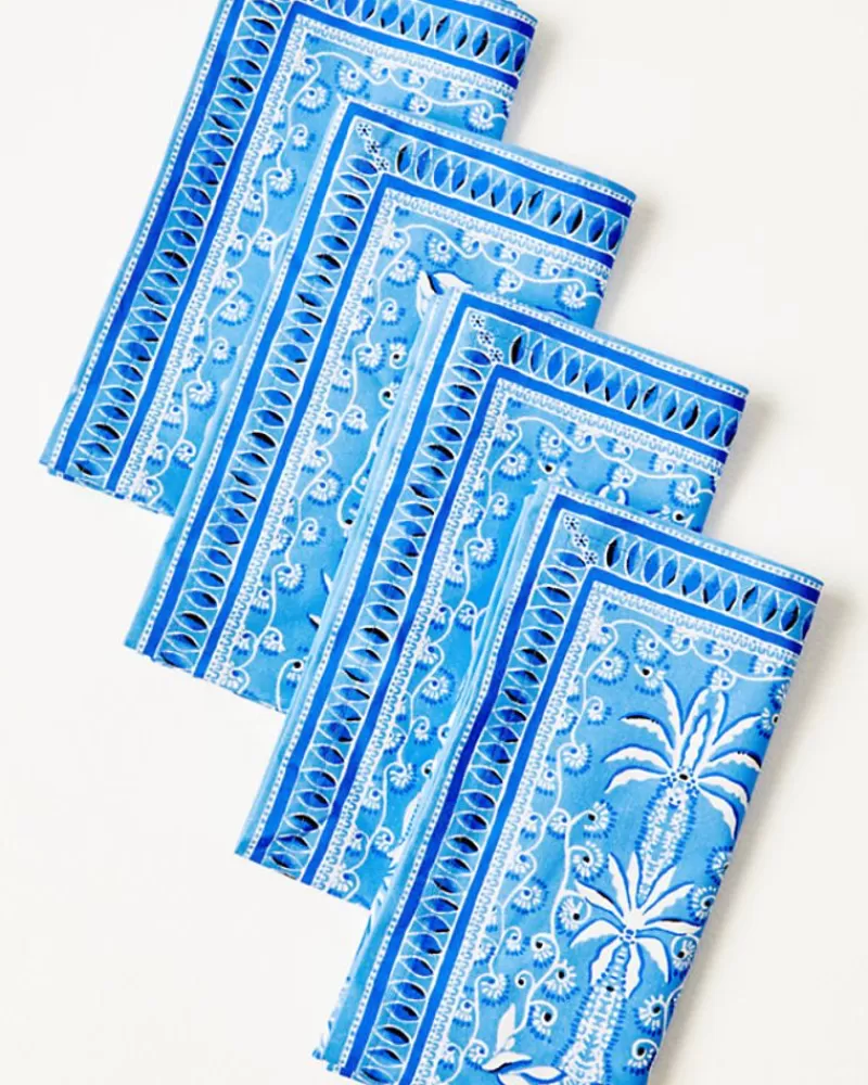 Tabletop^Lilly Pulitzer Printed Square Dinner Napkin Abaco Blue Have It Both Rays Engineered Napkin