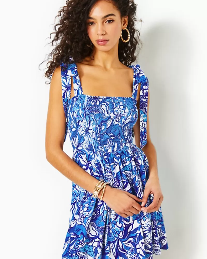 Rompers & Jumpsuits^Lilly Pulitzer Rivera Romper Blue Tang Flocking Fabulous