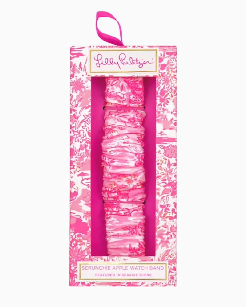 Phone & Tech^Lilly Pulitzer Scrunchie Apple Watch Band Peony Pink Seaside Scene