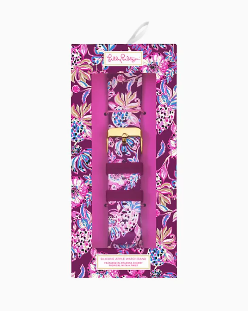 Phone & Tech^Lilly Pulitzer Silicone Apple Watch Band Amarena Cherry Tropical With A Twist