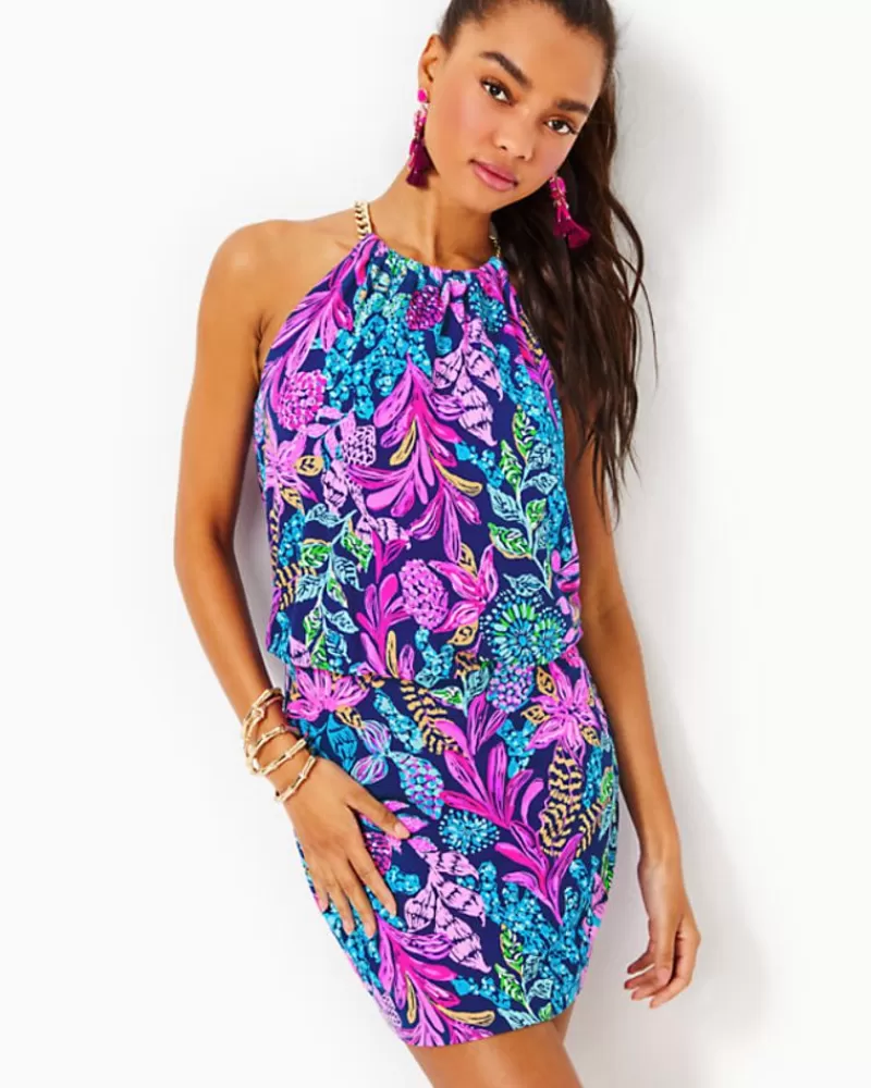 Dresses^Lilly Pulitzer Sonique Halter Dress Aegean Navy Calypso Coast