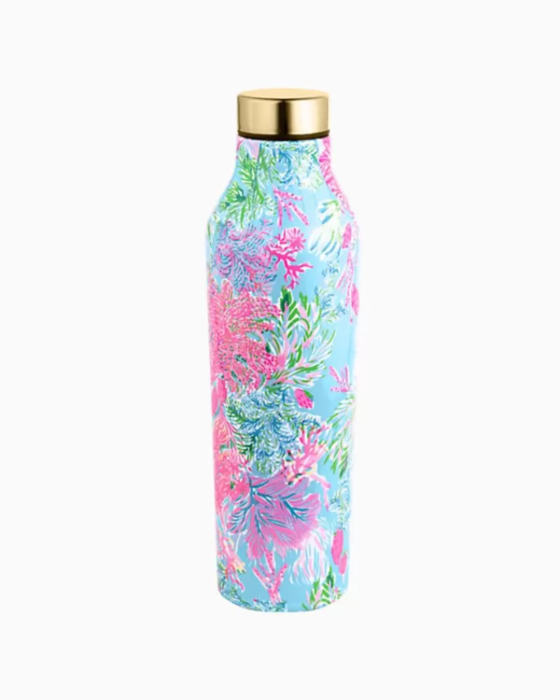 Tabletop^Lilly Pulitzer Stainless Steel Water Bottle Celestial Blue Cay To My Heart