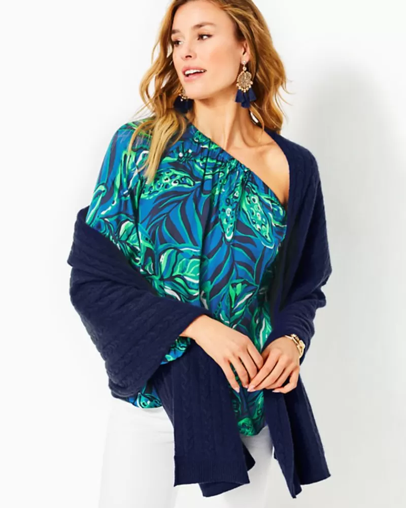 Sweaters & Cardigans^Lilly Pulitzer Take Me Away Cashmere Sweater Wrap True Navy