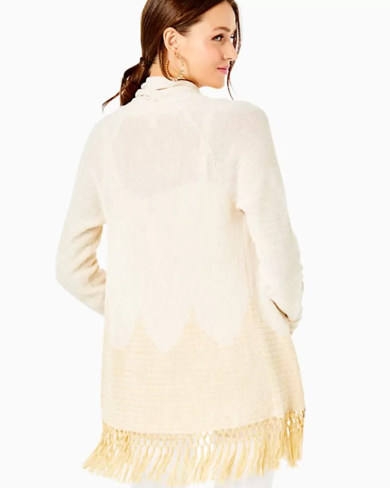 Sweaters & Cardigans^Lilly Pulitzer Tatum Long Fringe Hem Cardigan Gold Metallic