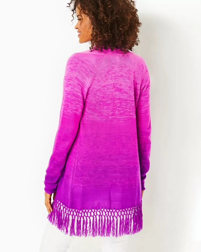 Sweaters & Cardigans^Lilly Pulitzer Tatum Ombre Fringe Cardigan Orchid Oasis Marled Ombre