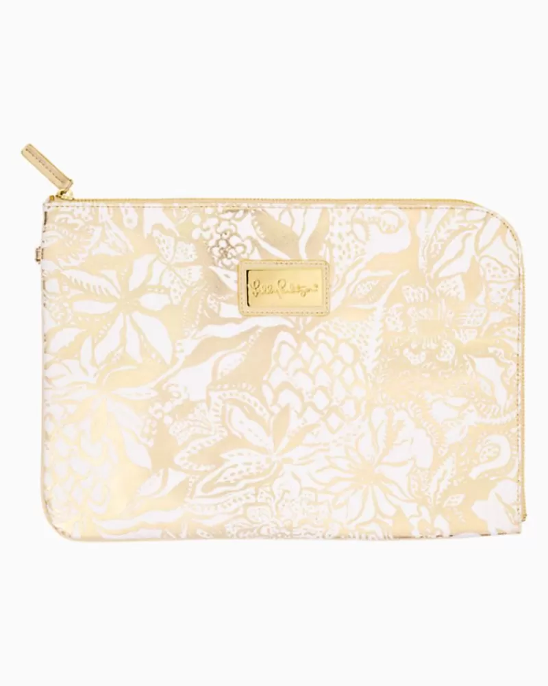 Phone & Tech^Lilly Pulitzer Tech Pouch Set Gold Metallic Safari Sangria