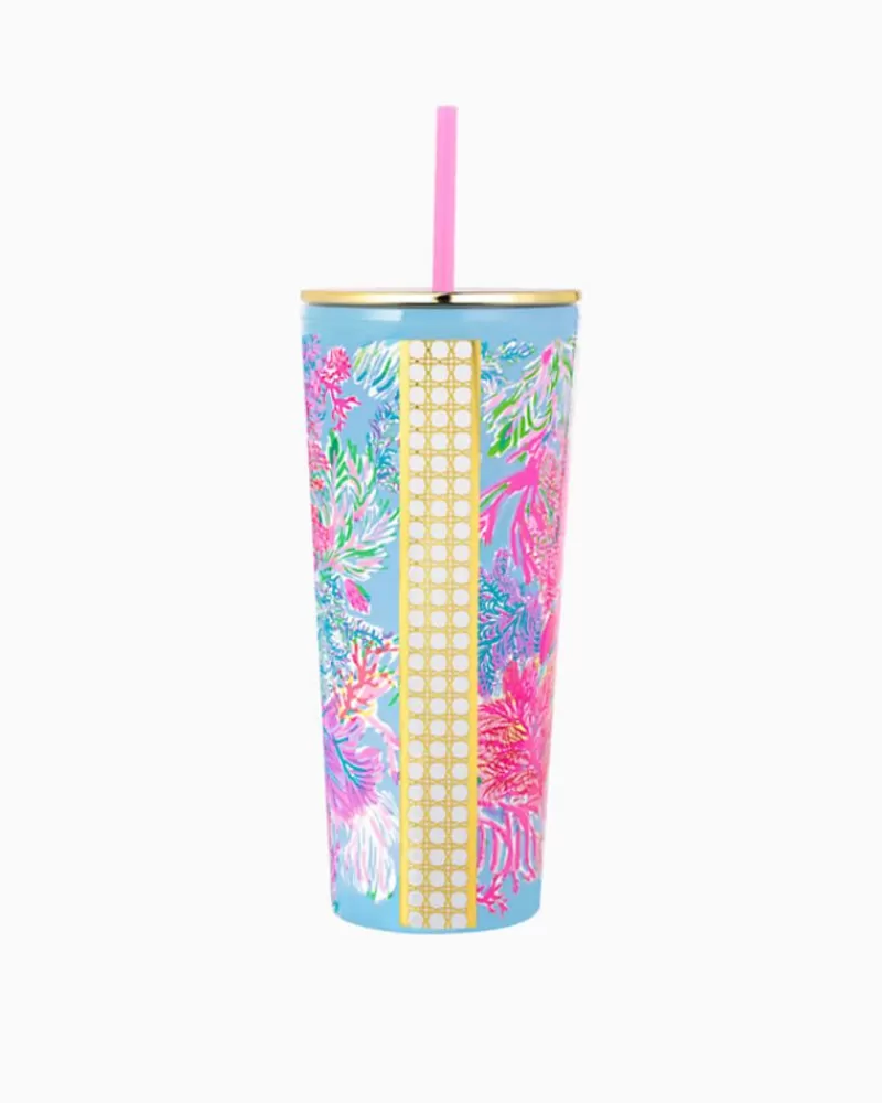 Tabletop^Lilly Pulitzer Tumbler With Straw Celestial Blue Cay To My Heart