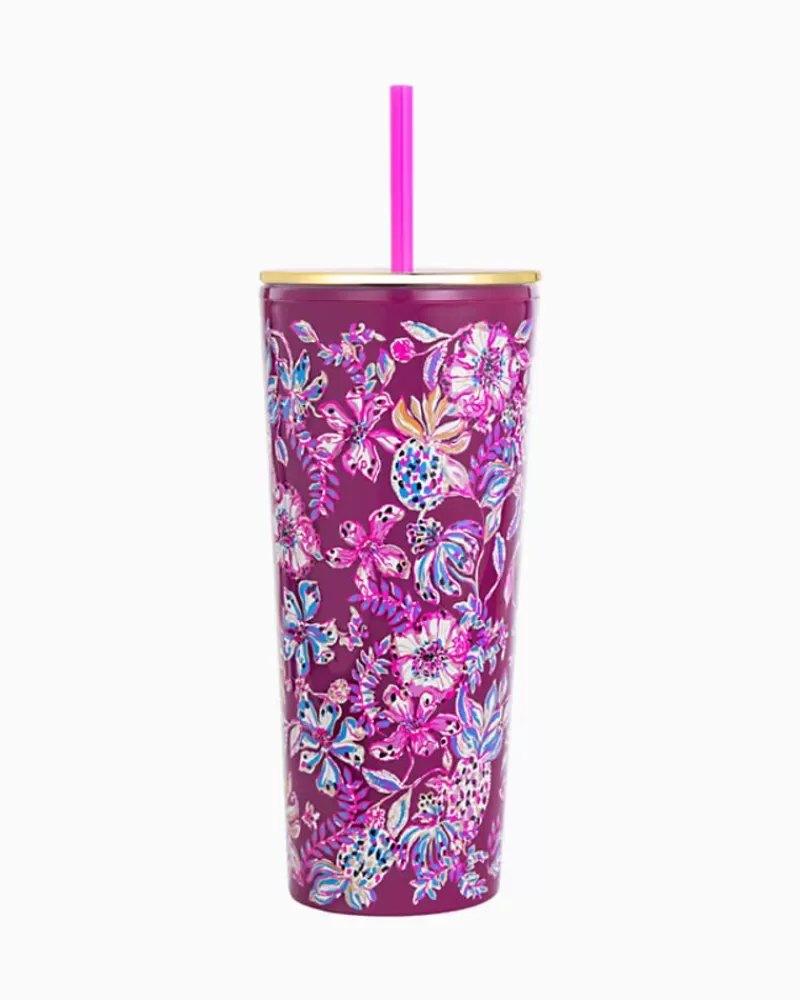 Tabletop^Lilly Pulitzer Tumbler With Straw Amarena Cherry Tropical With A Twist