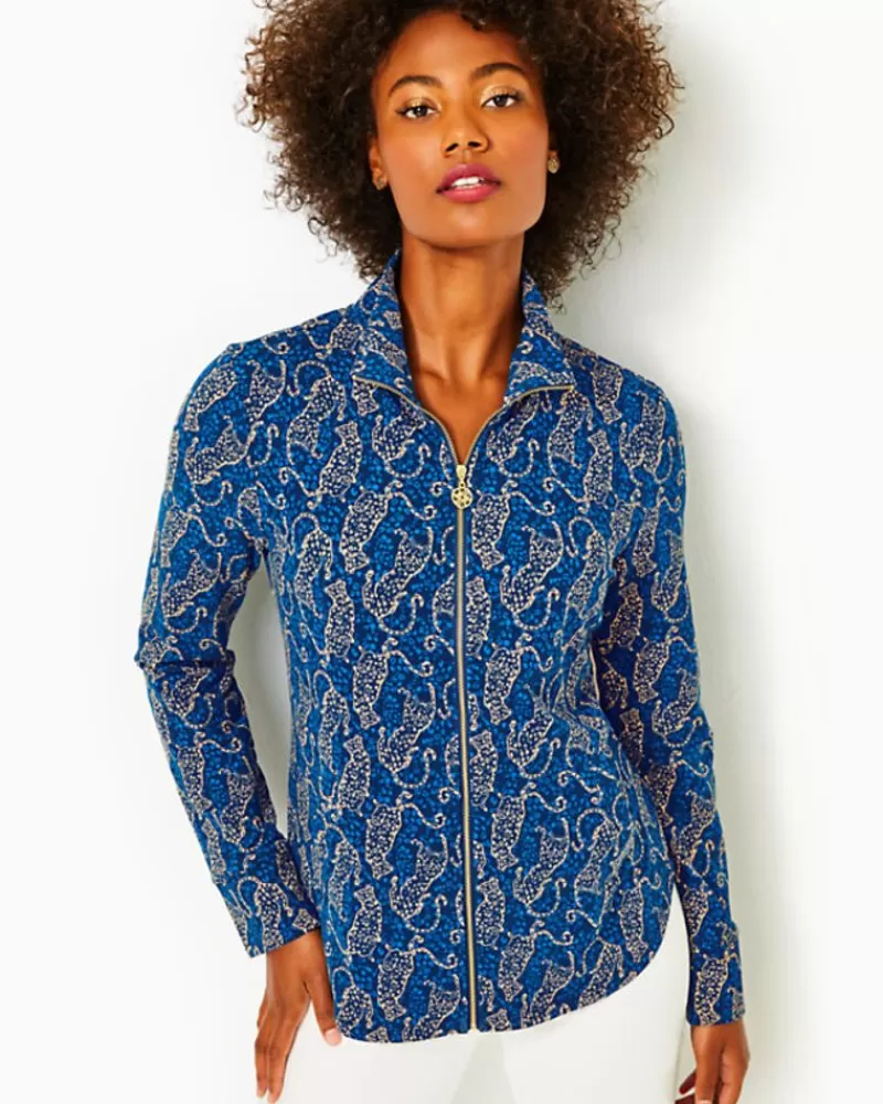 Loungewear^Lilly Pulitzer Upf 50+ Leona Zip-Up Jacket Low Tide Navy Easy To Spot