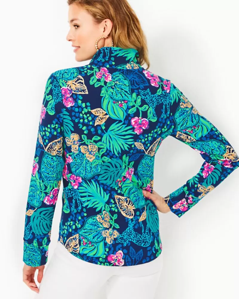 Loungewear^Lilly Pulitzer Upf 50+ Leona Zip-Up Jacket Low Tide Navy Life Of The Party