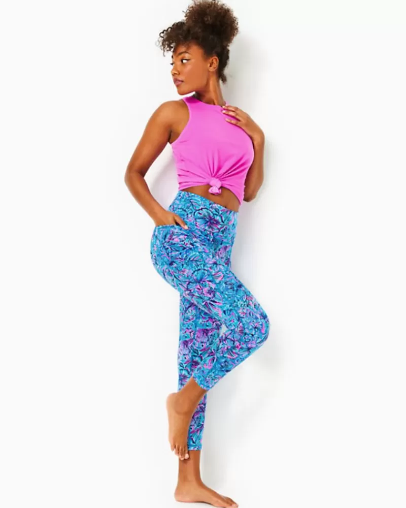 Activewear^Lilly Pulitzer Upf 50+ Luxletic 24" South Beach High Rise Midi Legging Breakwater Blue Shells N Bells