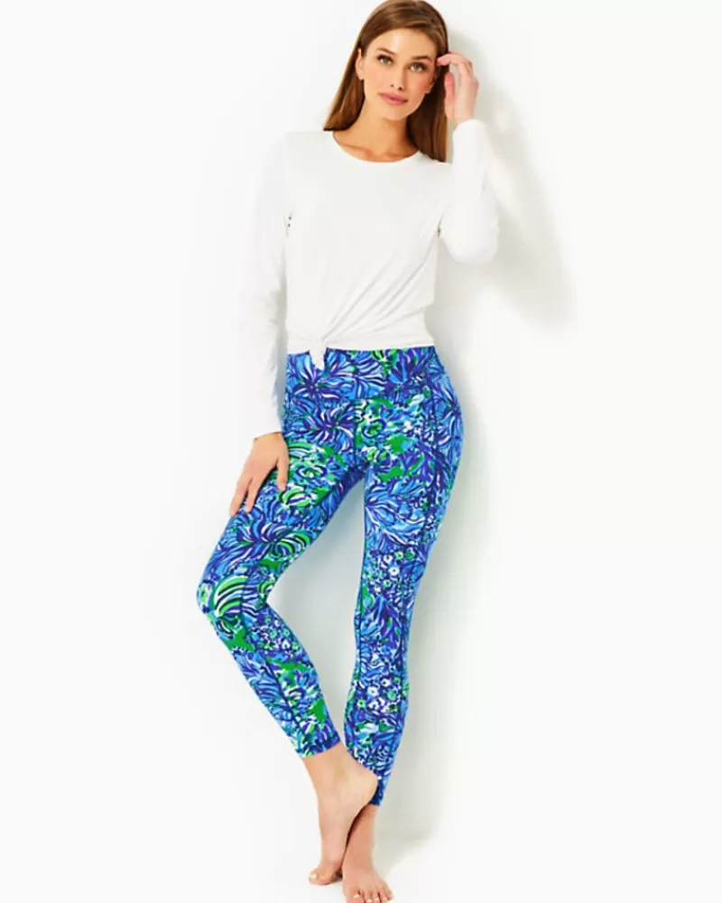 Loungewear^Lilly Pulitzer Upf 50+ Luxletic 26" Weekender High Rise Legging Abaco Blue In Turtle Awe