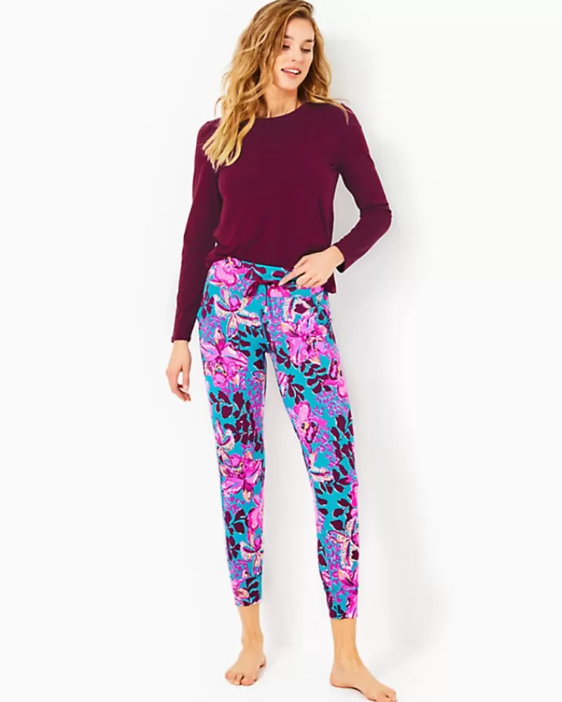 Loungewear^Lilly Pulitzer Upf 50+ Luxletic 28" Island Mid-Rise Jogger Blue Rhapsody Orchid You Not