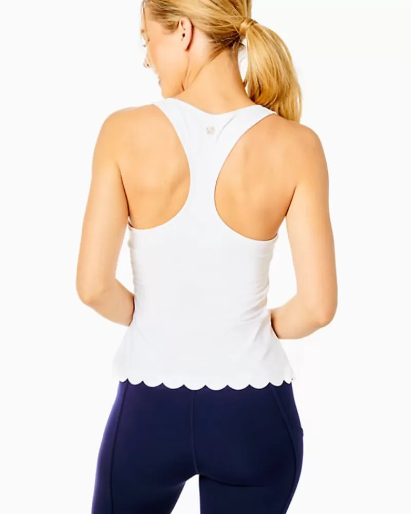 Activewear^Lilly Pulitzer Upf 50+ Luxletic Claralee Scallop Bra Tank Top Resort White