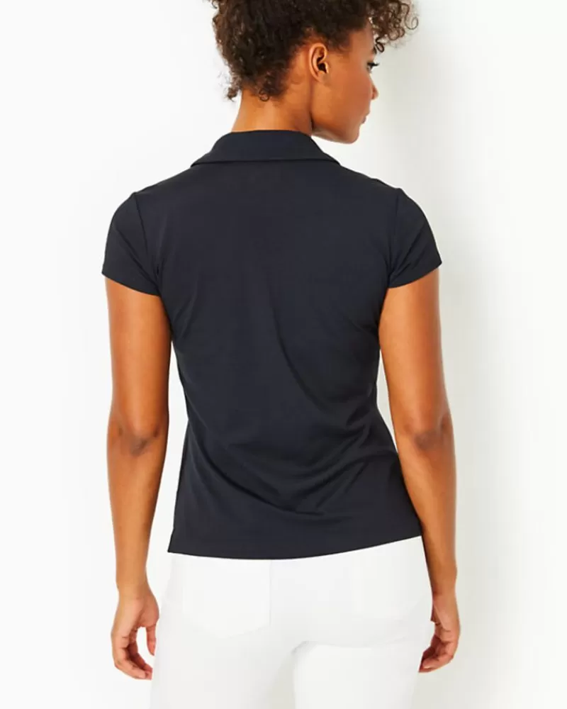 Activewear^Lilly Pulitzer Upf 50+ Luxletic Frida Scallop Polo Top Onyx