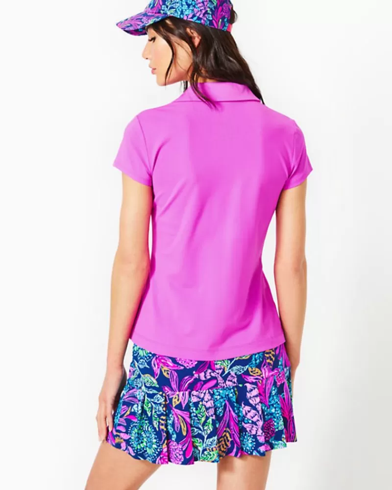 Activewear^Lilly Pulitzer Upf 50+ Luxletic Frida Scallop Polo Top Orchid Oasis