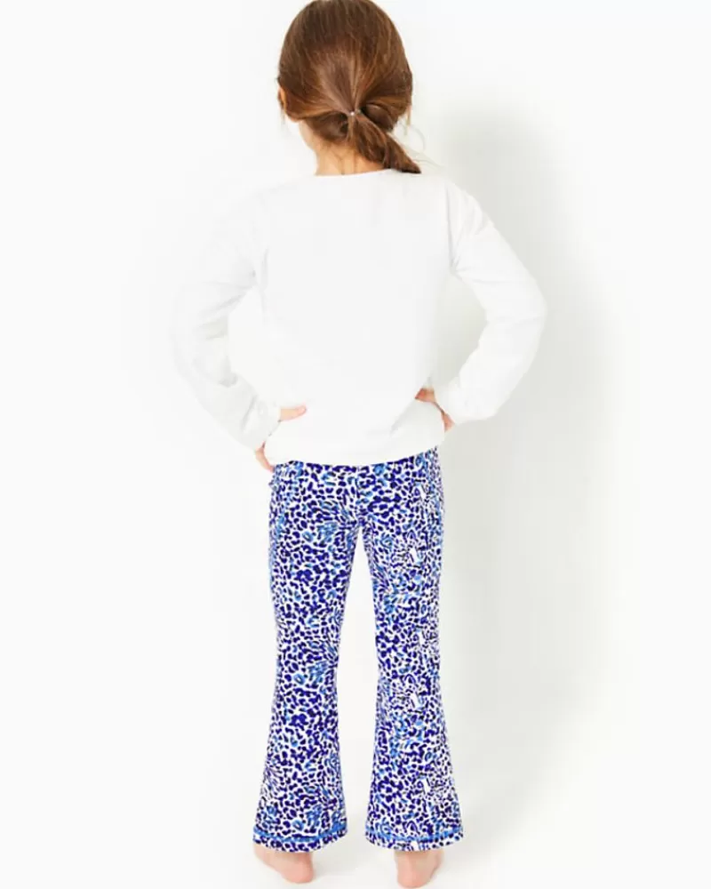 Girls Tops & Bottoms^Lilly Pulitzer Upf 50+ Luxletic Girls Mini Carpe Vita Flare Legging Resort White Twisted Up