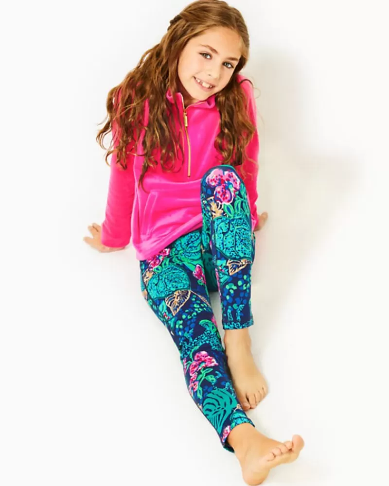 Girls Tops & Bottoms^Lilly Pulitzer Upf 50+ Luxletic Girls Mini Weekender Legging Low Tide Navy Life Of The Party