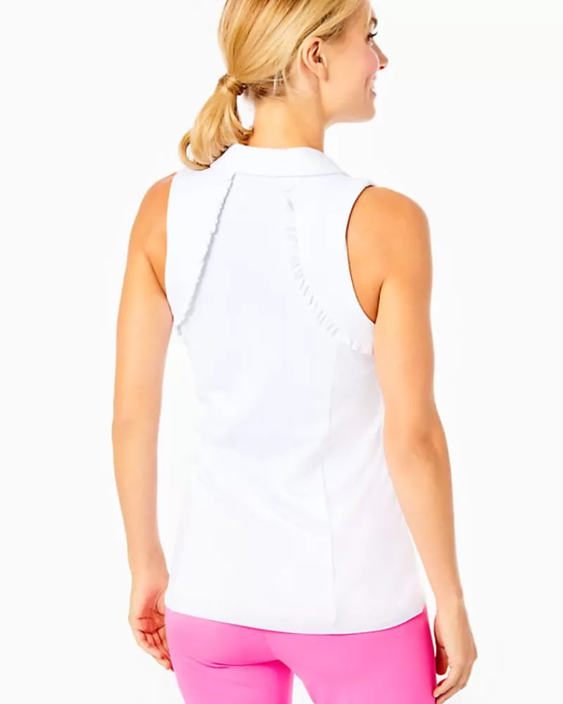 Activewear^Lilly Pulitzer Upf 50+ Luxletic Martina Polo Top Resort White