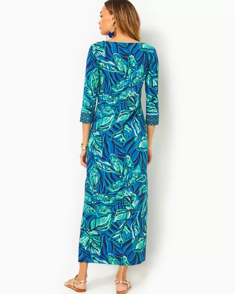 Dresses^Lilly Pulitzer Upf 50+ Seralina Chillylilly Maxi Dress Indigo Breeze Shady Gators Engineered Chillylilly