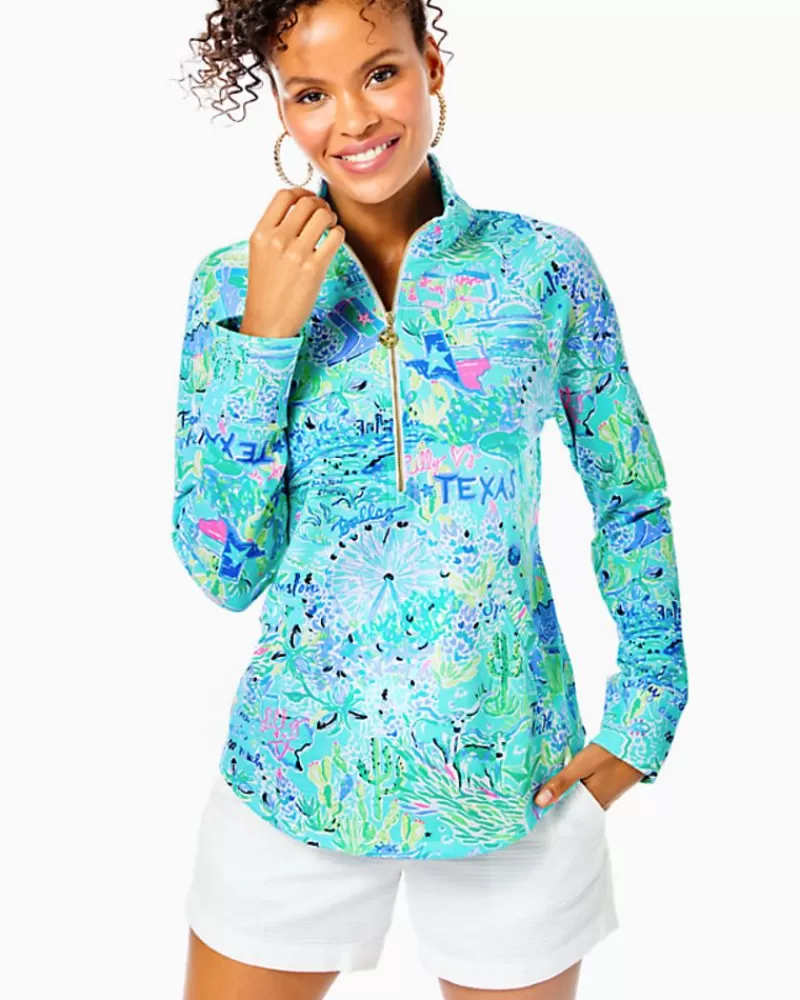 Activewear^Lilly Pulitzer Upf 50+ Skipper Popover Bayside Blue Lilly Loves Texas