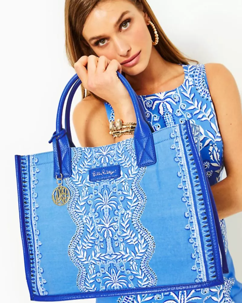 Bags^Lilly Pulitzer Winstead Tote Abaco Blue Have It Both Rays Engineered Tote